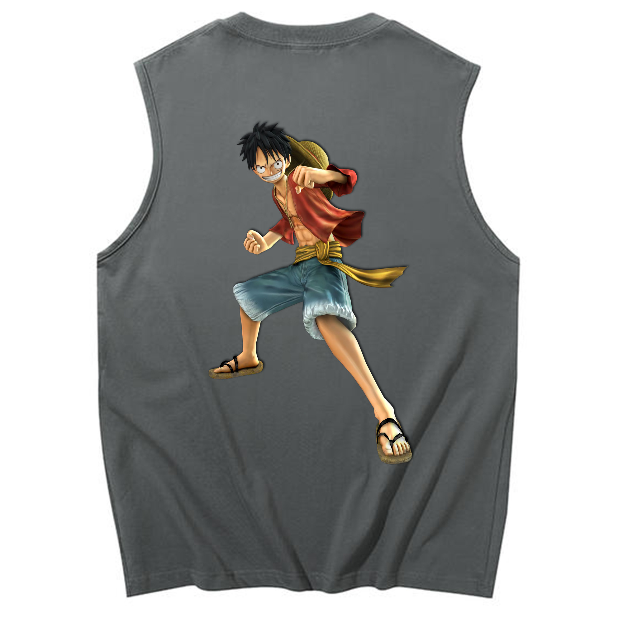 ワンピース モンキー・D・ルフィ ONE PIECE Monkey D. Luffy コットン100％タンクトップ（背面プリント）